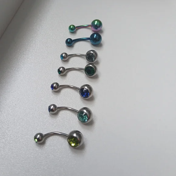Colorful Belly Button Rings Set - Picture 1 of 6